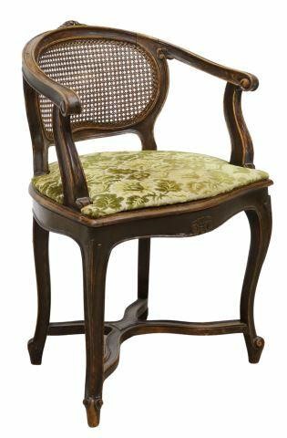FRENCH LOUIS XV STYLE CANED ARMCHAIRFrench 35b5f1