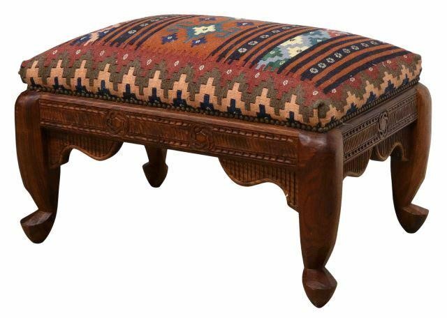 KILIM UPHOLSTERED OTTOMAN FOOTSTOOLOttoman/