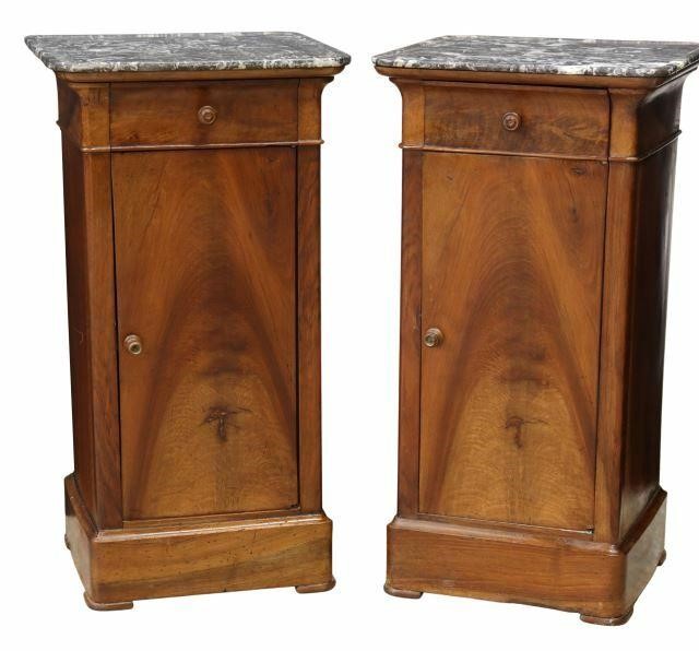 (2) FRENCH LOUIS PHILIPPE MARBLE-TOP