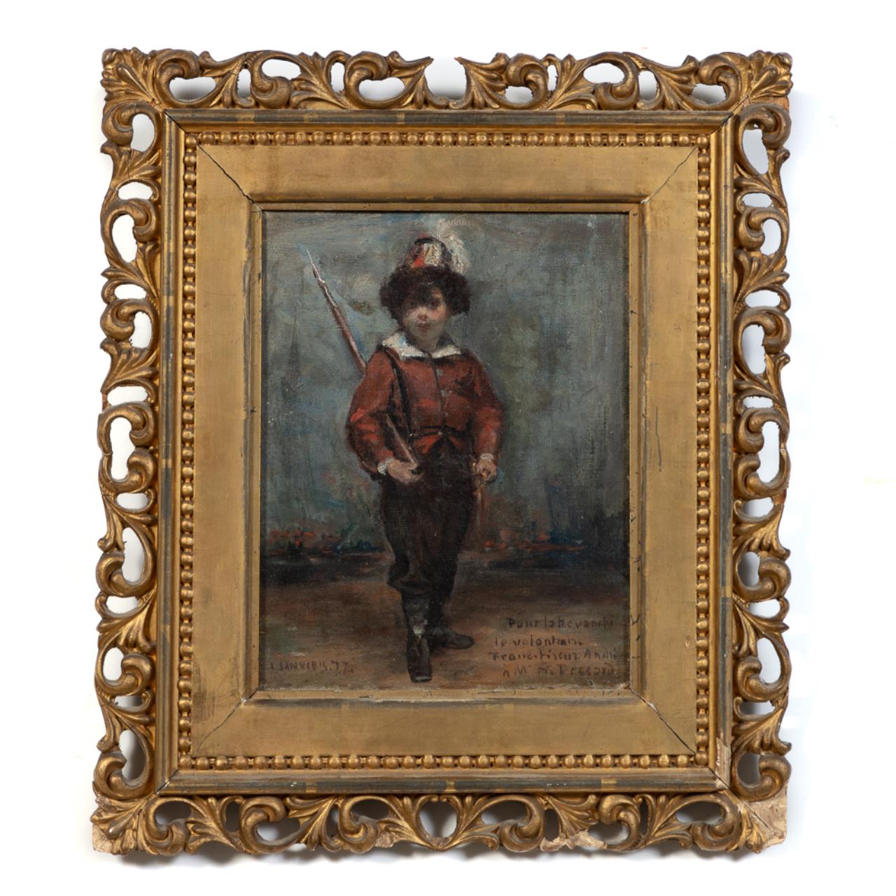 FRENCH PORTRAIT OF BOY IN RED UNIFORM,