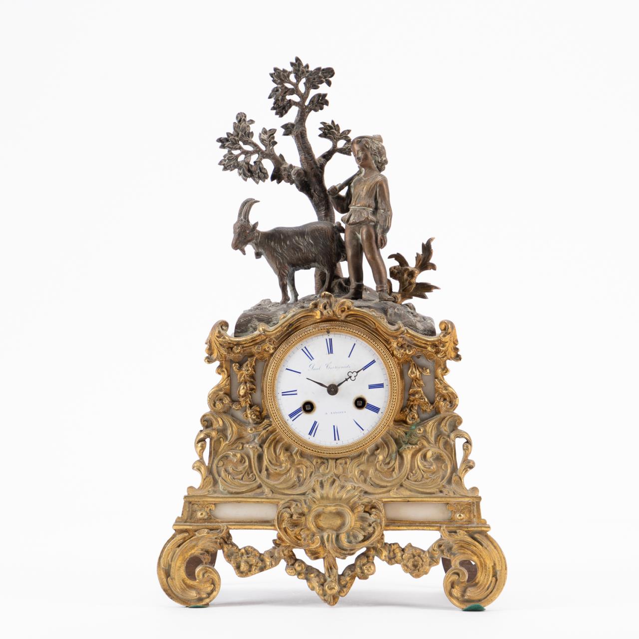 19TH C. FRENCH GILT BRONZE & MARBLE