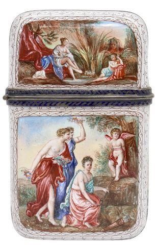 FINE FRENCH NEOCLASSICAL ENAMELED CARD/