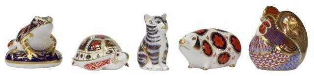 (5) ROYAL CROWN DERBY ANIMAL PAPERWEIGHT