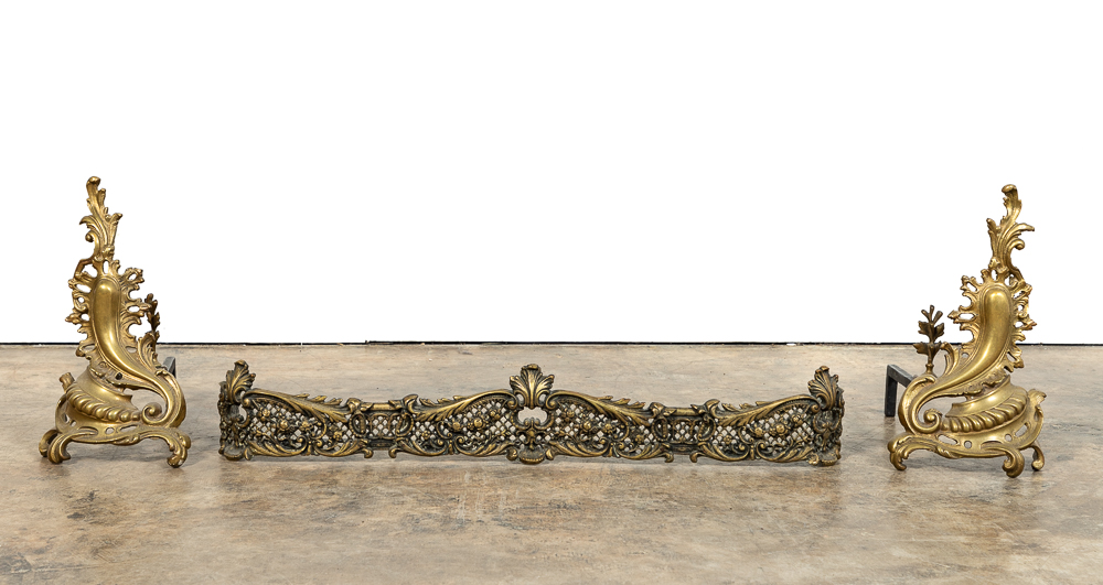 LOUIS XV STYLE FIREPLACE GROUP,