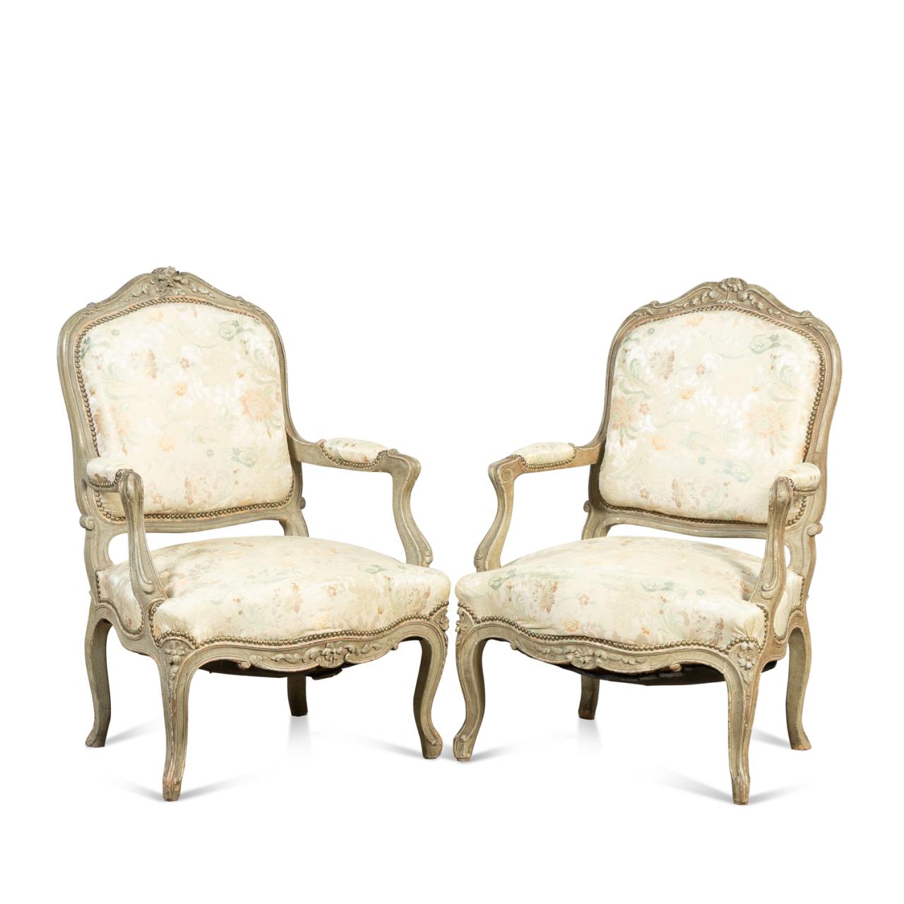 PR, LOUIS XV STYLE PAINTED UPHOLSTERED