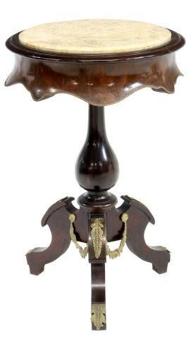 EMPIRE STYLE MARBLE-TOP MAHOGANY