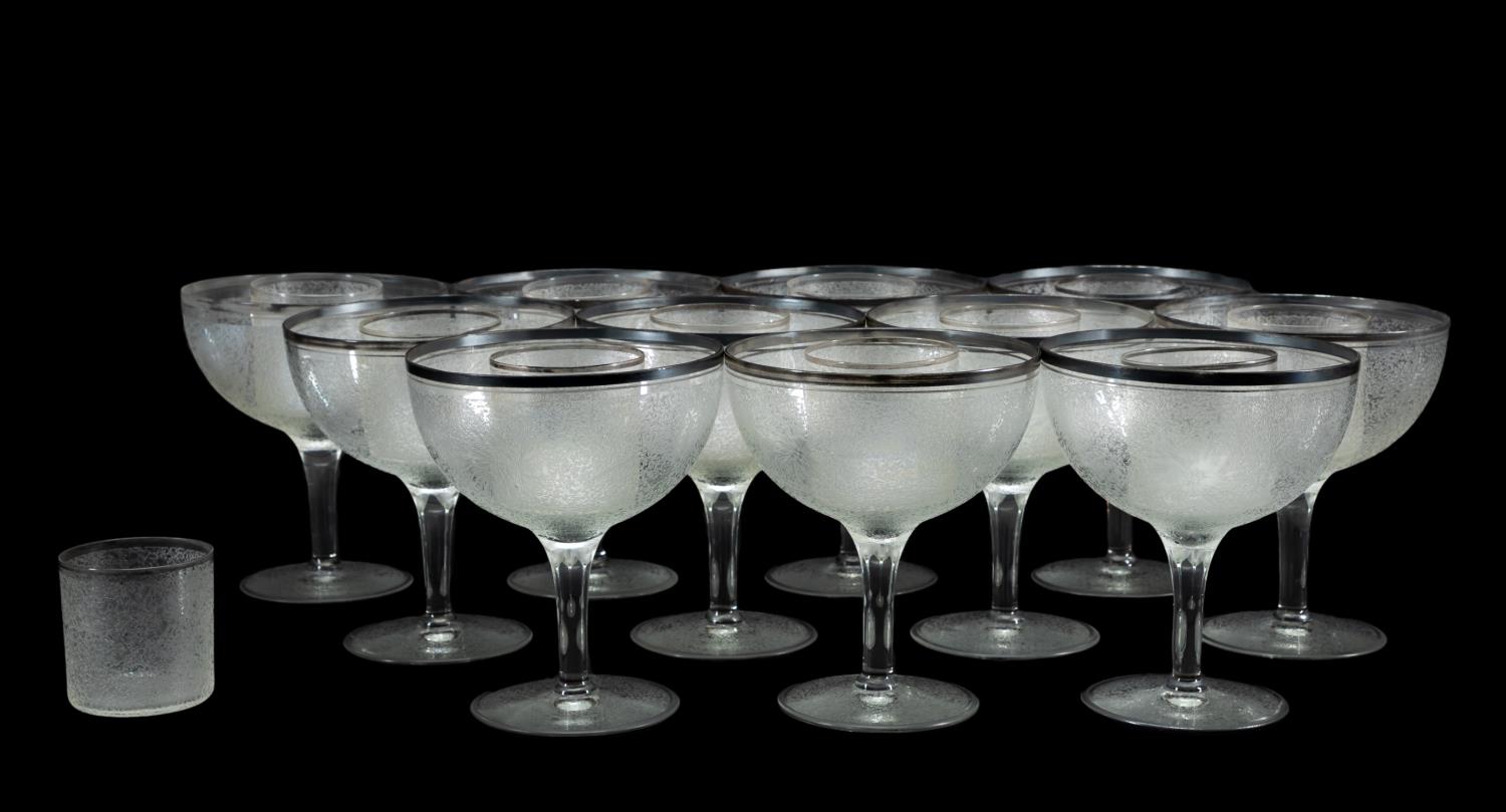 1920S SILVER RIM SEAFOOD COCKTAIL 358ffa