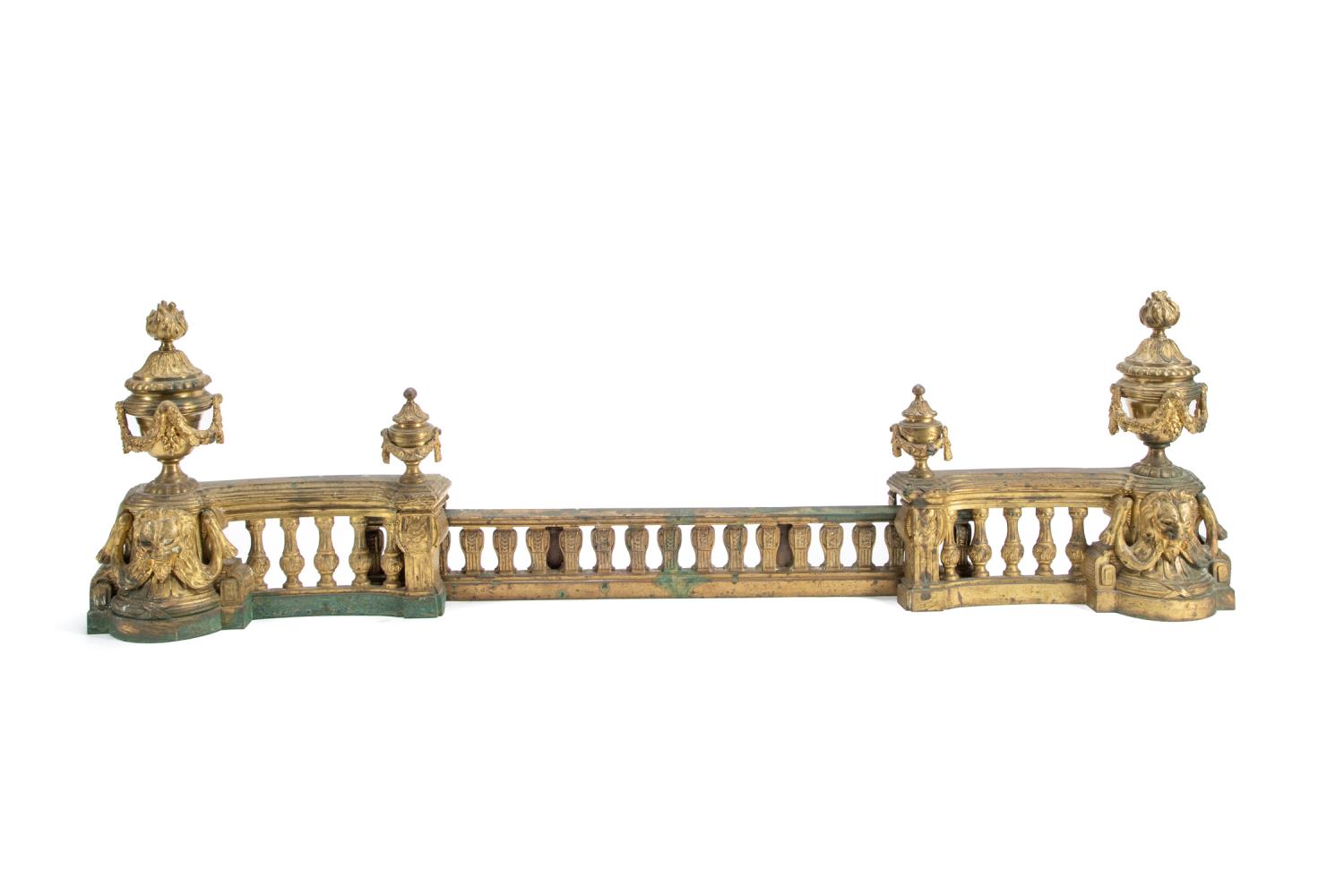 3PC FRENCH BRONZE LOUIS XIV-STYLE FIREPLACE