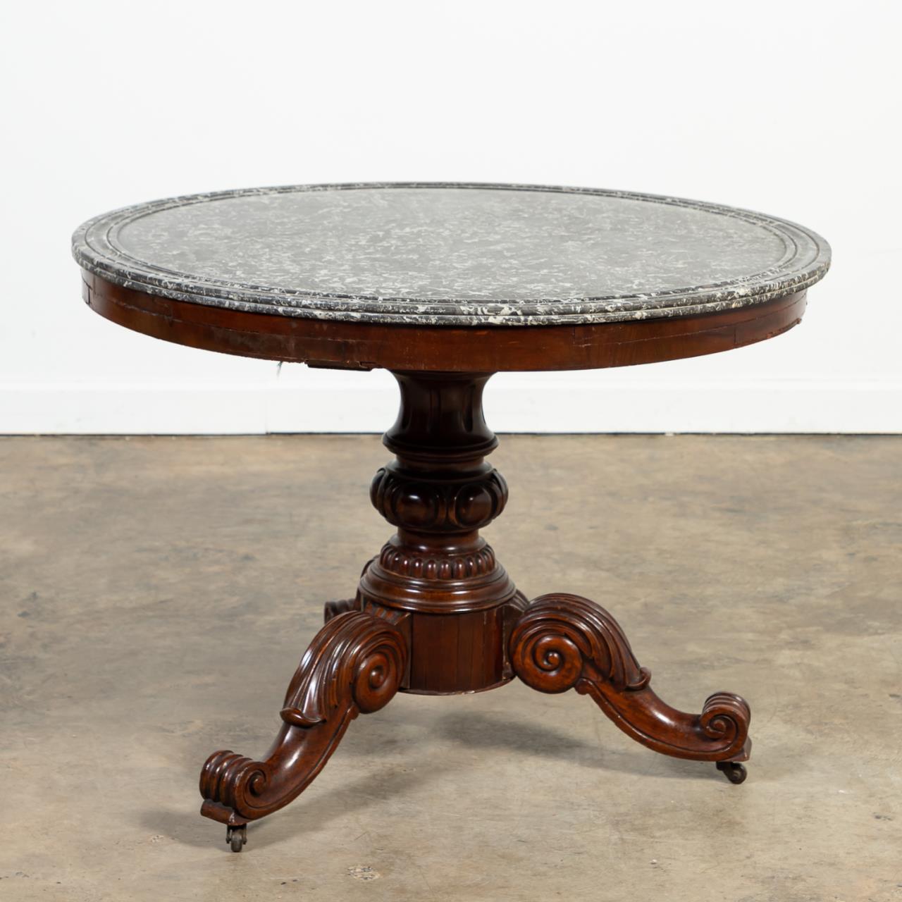 19TH C. LOUIS PHILIPPE MARBLE TOP