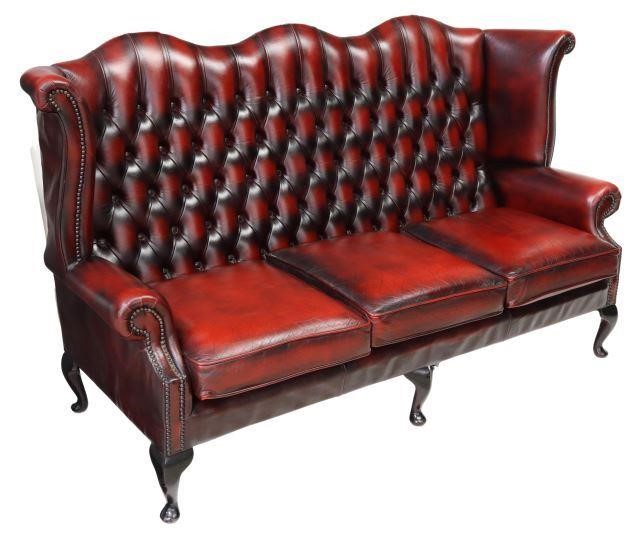QUEEN ANNE STYLE LEATHER 3 SEAT 359028
