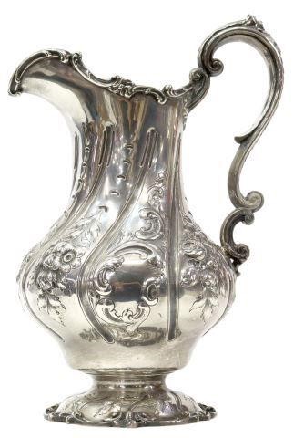 LARGE GORHAM STERLING SILVER WATER PITCHER,