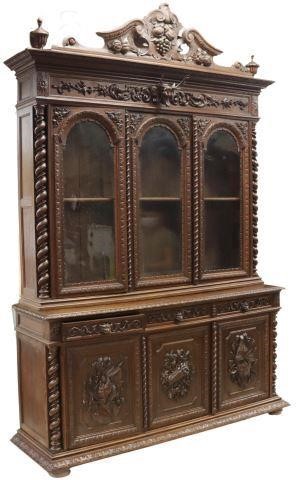 FRENCH HENRI II STYLE CARVED OAK