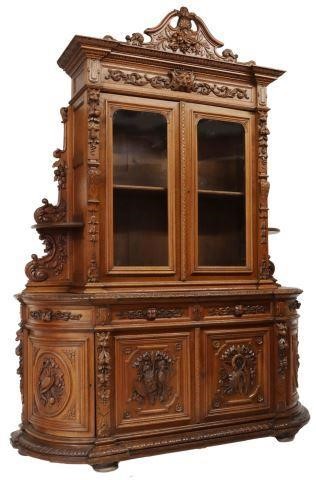 FRENCH HENRI II STYLE CARVED OAK