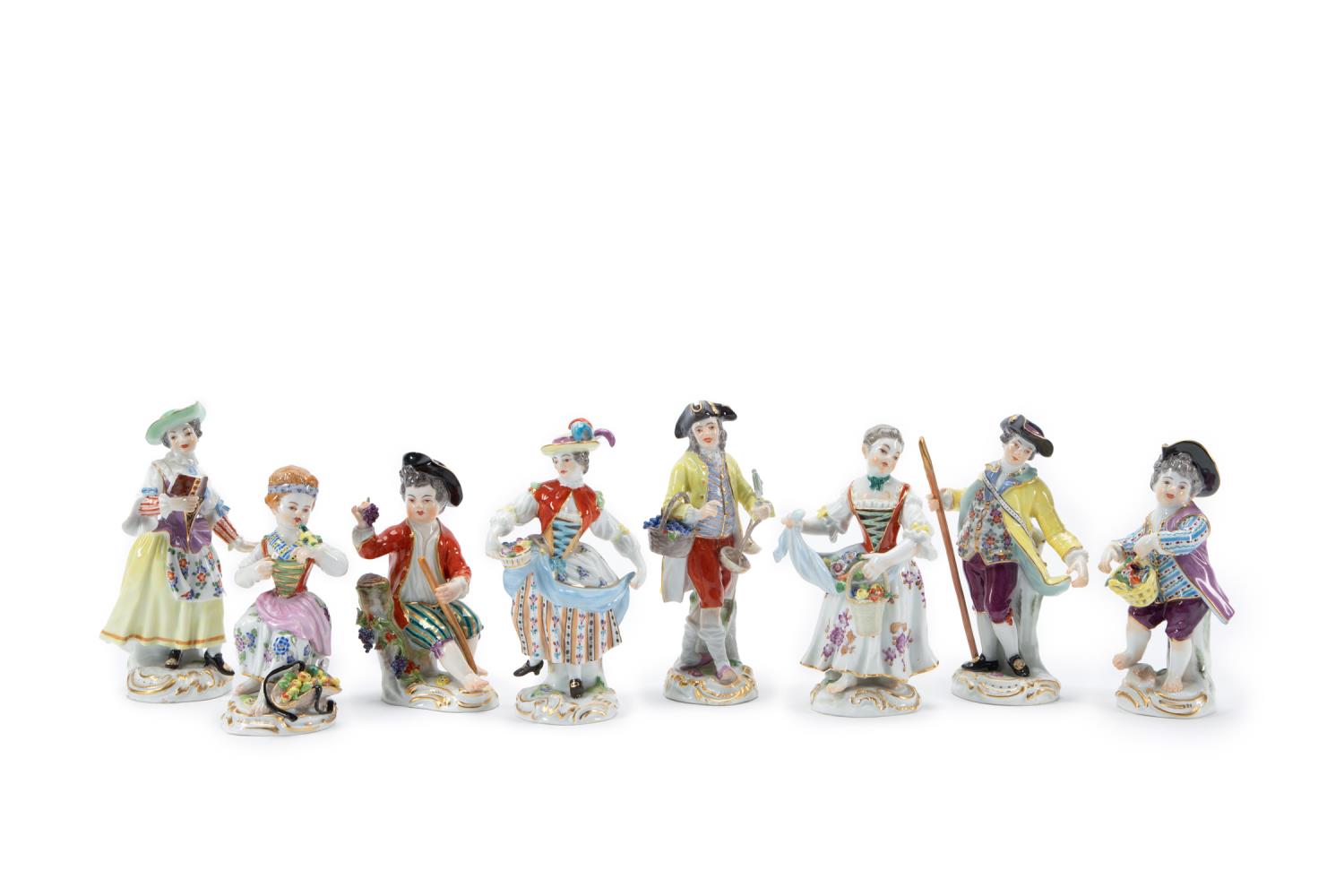 SELECTION OF EIGHT MEISSEN PORCELAIN
