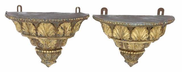 (2) ARCHITECTURAL FRENCH GILT METAL