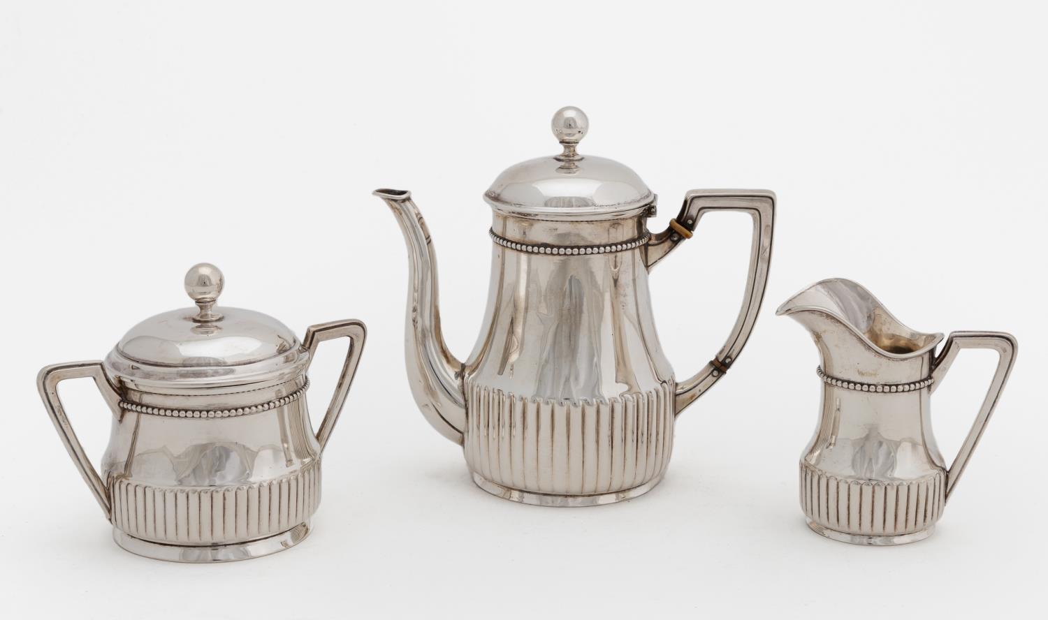 SMALL 3PC GERMAN 0.800 SILVER TEA