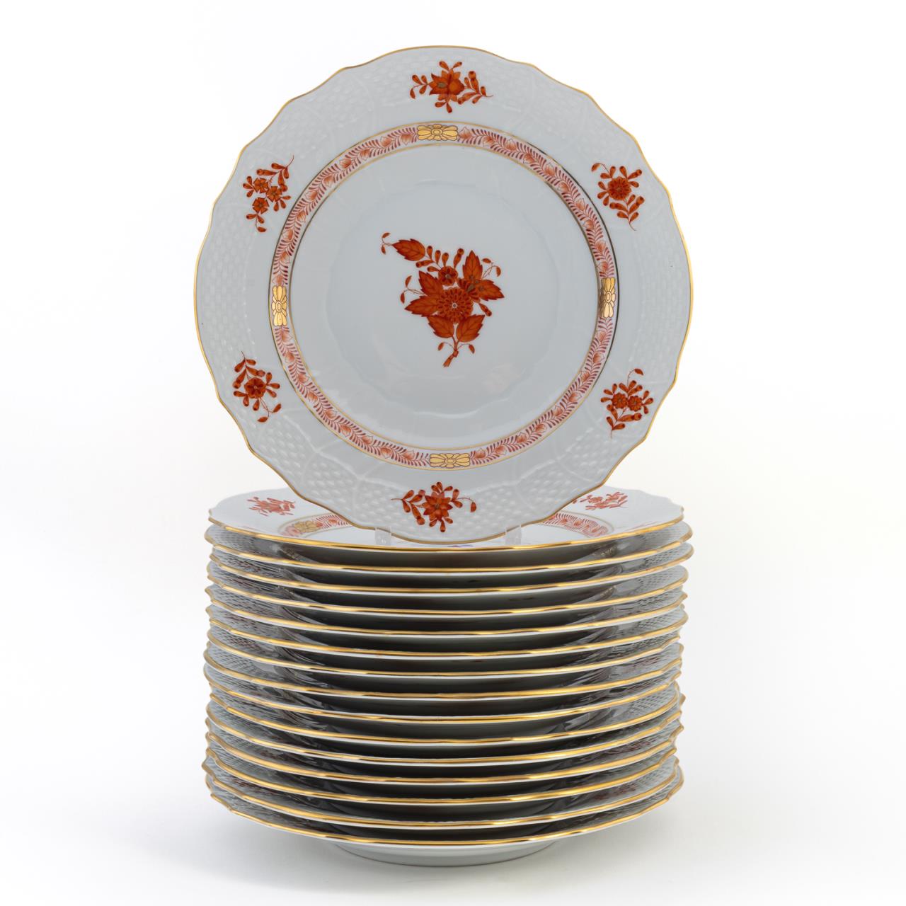 16 HEREND RUST CHINESE BOUQUET 35916c