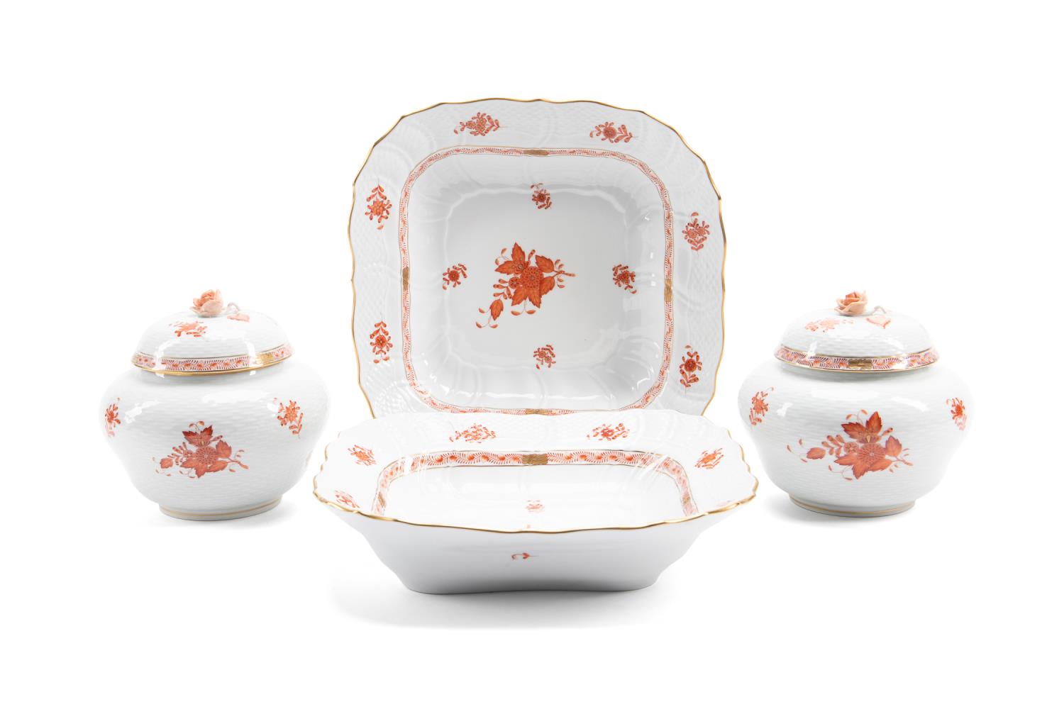 4PC RUST CHINESE BOUQUET GINGER 35918b
