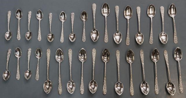 (32) KIRK & SON STERLING REPOUSSE FLATWARE