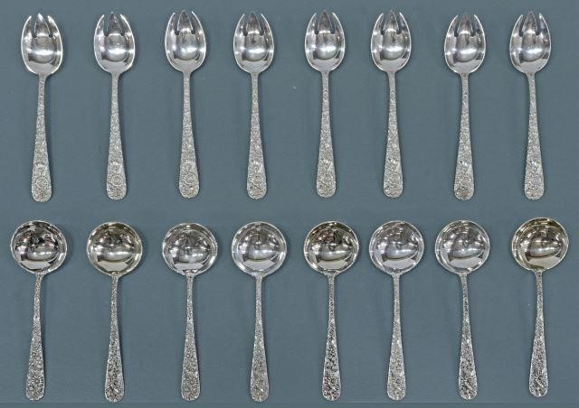 (16) KIRK & SON STERLING REPOUSSE FLATWARE(lot