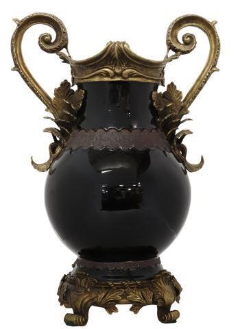 DECORATIVE BRONZE-MOUNTED GLAZED CERAMIC