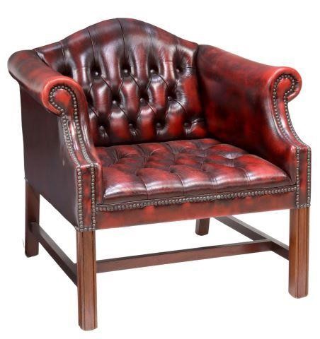 ENGLISH BUTTON TUFTED OXBLOOD LEATHER 359202