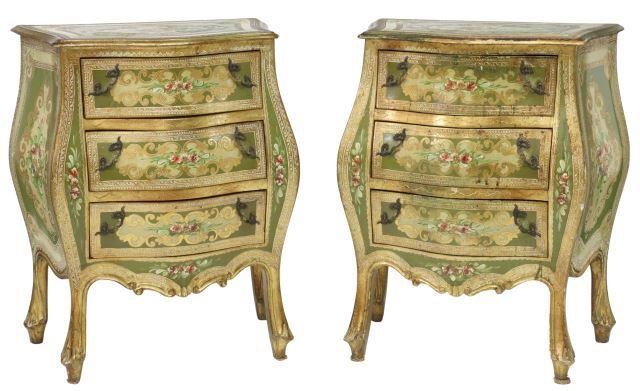  2 ITALIAN VENETIAN PAINT DECORATED 35920b