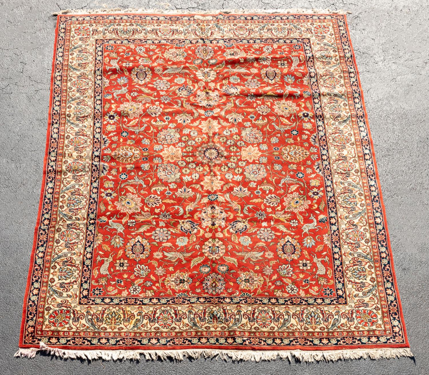 HAND KNOTTED WOOL TABRIZ RUG, 12
