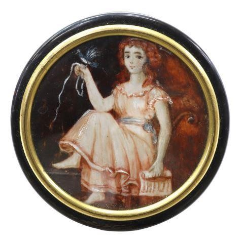 FRENCH TORTOISE SHELL PORTRAIT MINIATURE