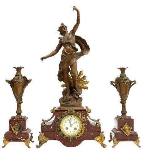  3 FRENCH FIGURAL MANTEL CLOCK 359227