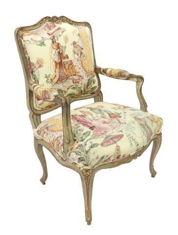 FRENCH LOUIS XV STYLE FAUTEUIL