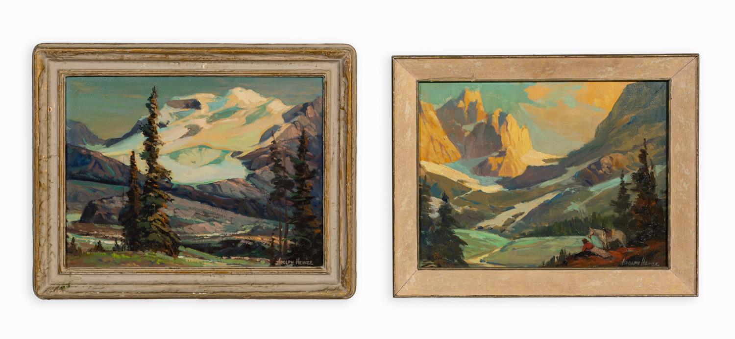 TWO OIL ON BOARD MT LANDSCAPES 35925f