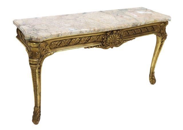 LOUIS XV STYLE MARBLE TOP GILTWOOD 35927d