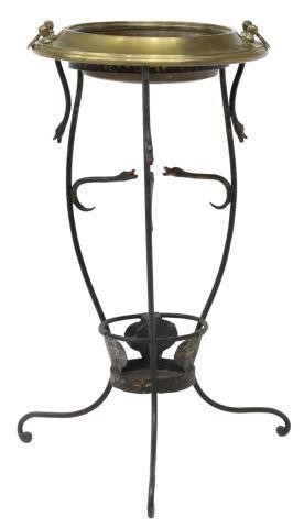 ITALIAN WROUGHT IRON & BRASS PLANTER