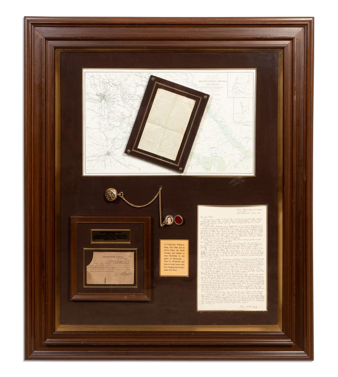 FRAMED CIVIL WAR LETTER TO WIFE  35934f