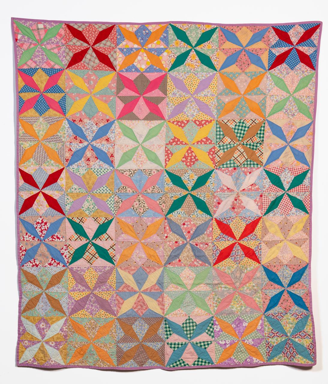 HAND QUILTED COTTON DIAMOND STAR