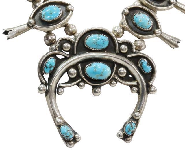 SOUTHWEST SILVER TURQUOISE SQUASH 35937f