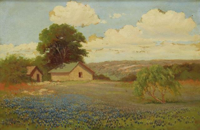 P F VAUGHT BLUEBONNETS PAINTING  359397