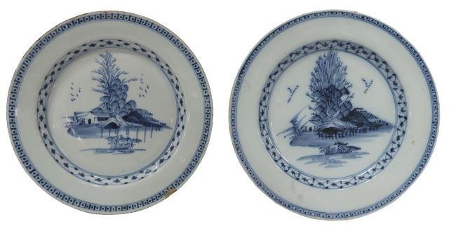 (2) ENGLISH DELFT BLUE & WHITE