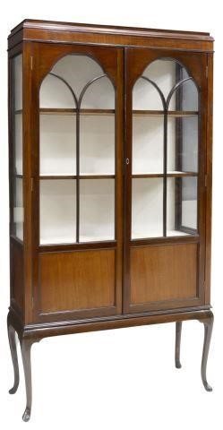 ENGLISH MAHOGANY GLAZED DISPLAY 3593af