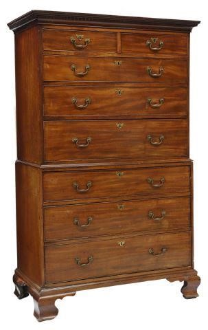 ENGLISH GEORGIAN MAHOGANY CHEST 3593b5