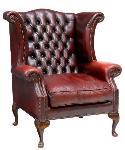 QUEEN ANNE STYLE TUFTED LEATHER 3593d9