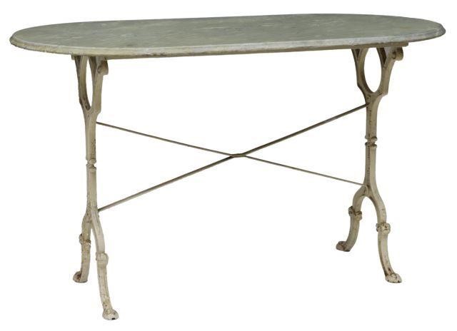 FRENCH MARBLE TOP CAST IRON BISTRO 35941f