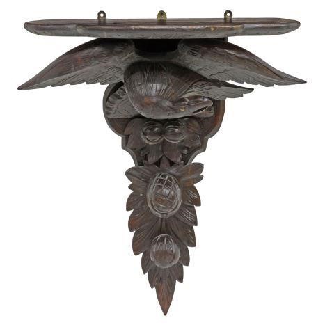 BLACK FOREST CARVED EAGLE MOUNTED 35942d