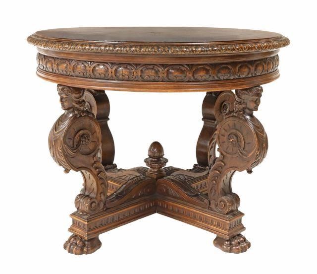 RENAISSANCE REVIVAL CARVED WALNUT