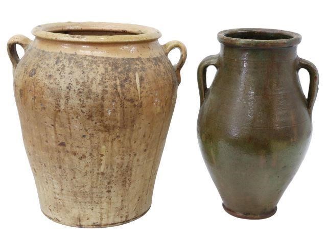  2 FRENCH GLAZED EARTHENWARE HANDLED 359480