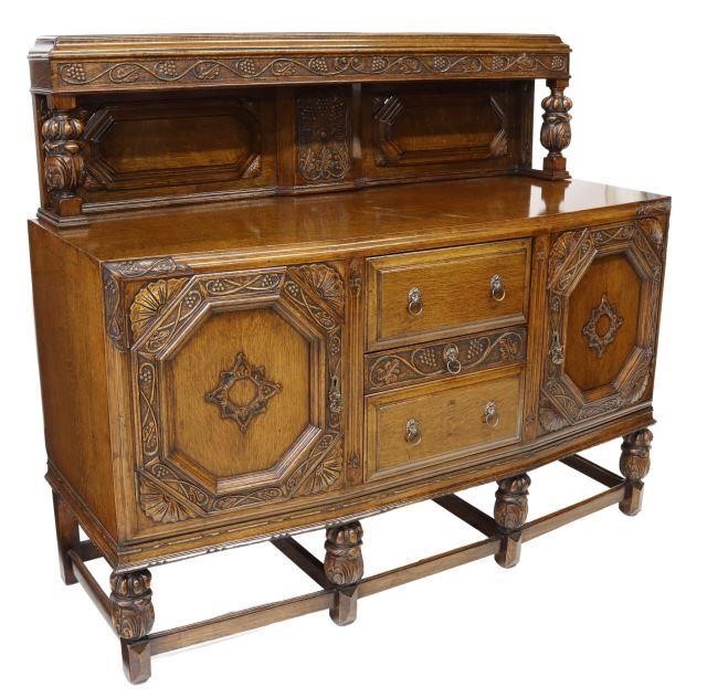 ENGLISH JACOBEAN REVIVAL CARVED 359496