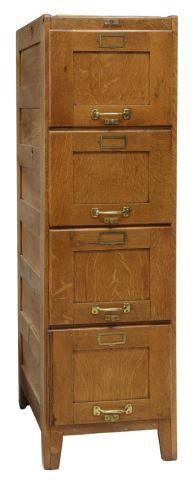 AMERICAN OAK FOUR-DRAWER FILE CABINETAmerican