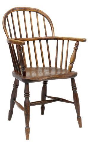 ENGLISH ELM SACK BACK WINDSOR ARMCHAIR  3594df