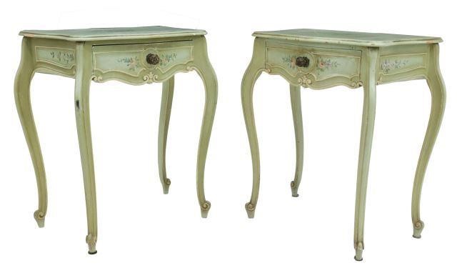  2 LOUIS XV STYLE PAINT DECORATED 3594e4
